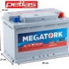 8145078e-75af-4d8d-bf6b-00c408830c78 72Ah ÖLÇÜLÜ Megatork 12V 72Ah 590A (EN) Petlas Grubu Ürünü Akü