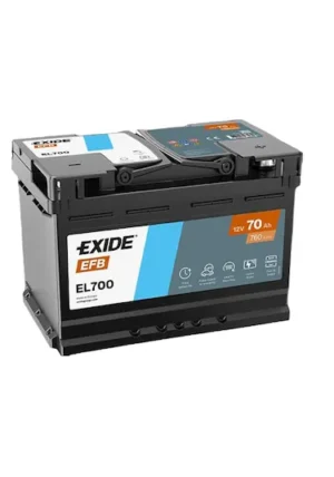 Exide 70 Ah EFB Start Stop 760 A(EN) Akü 2025 Üretim Exide efb 12V 70Ah 760A (EN) Akü