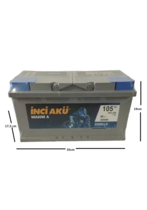 İNCİ 105 Ah. BASIK TİP İnci Supr A Sentor 12V 105Ah 750A Akü