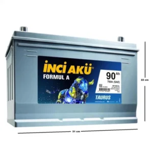 İnci Formul A Taurus 12 V 90 Ah Asia 750 CCA Akü CCC İnci Akü 12V 90Ah 750A (EN) Akü