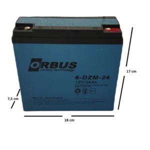 Orbus 12V 24Ah Elektrikli Bisiklet Aküsü