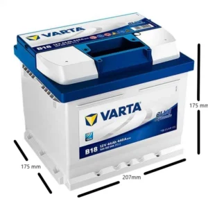 Varta Blue Dynamic B18 Kare Tip 12 V 44 Ah 440 A(En) Akü ÖLÇÜLÜ Varta Blue Dynamic B18 Kare Tip 12V 44Ah 440A (EN) Akü