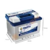Varta Blue Dynamic D59 Alçak Tip 12 V 60 Ah 540 A(En) Akü ÖLÇÜLÜ Varta Blue Dynamic D59 Alçak Tip 12V 60Ah 540A (EN) Akü