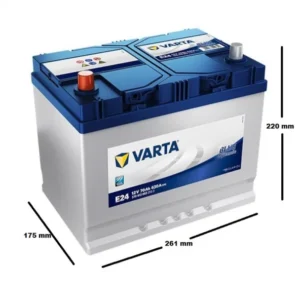 Varta Blue Dynamic E24 12 V 70Ah 630 A(EN) Akü Ters Kutup Akü ÖLÇÜLÜ Varta Blue Dynamic E24 12V 70Ah 630A (EN) Akü Ters Kutup Akü
