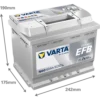 Varta Blue Dynamic N60 Start-Stop EFB 12 V 60 Ah 640 A Akü ÖLÇÜLÜ Varta Blue Dynamic EFB N60 12V 60Ah 640A (EN) Akü