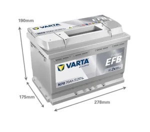 Varta Blue Dynamic N70 Start-Stop EFB 12 V 70 Ah 760 CCA Akü - 2025 ÖLÇÜLÜ Varta Blue Dynamic EFB N70 12V 70Ah 760A (EN) Akü