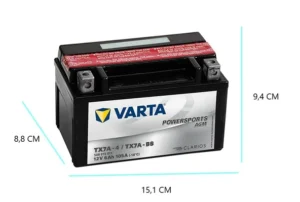 Varta Powersports AGM YTX7A-BS 12 V 6 Ah Motosiklet Aküsü ÖLÇÜLÜ Varta Powersports AGM YTX7A-BS 12V 6Ah Motosiklet Aküsü