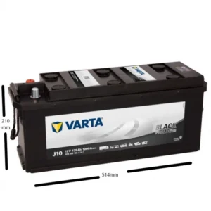 Varta Promotive Black J10 12V 135Ah 1000 A(En) Akü ÖLÇÜLÜ Varta Promotive Black J10 12V 135Ah 1000A (EN) Akü