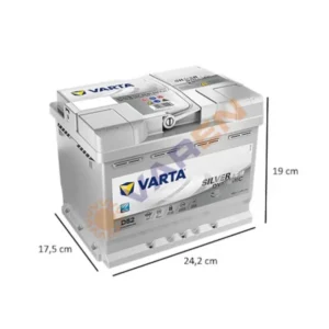 Varta Silver Dynamic D52 Start-Stop AGM 12 V 60 Ah 680 A(EN) Akü ÖLÇÜLÜ Varta Silver Dynamic AGM A8 / D52 12V 60Ah 680A (EN) Akü