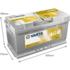 Varta Silver Dynamic G14 (A5) Start-Stop Agm 12 V 95 Ah 850Cca Akü ÖLÇÜLÜ Varta Silver Dynamic AGM G14 /A5 12V 95Ah 850A (EN) Akü