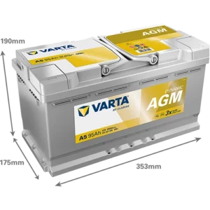 Varta Silver Dynamic G14 (A5) Start-Stop Agm 12 V 95 Ah 850Cca Akü ÖLÇÜLÜ Varta Silver Dynamic AGM G14 /A5 12V 95Ah 850A (EN) Akü