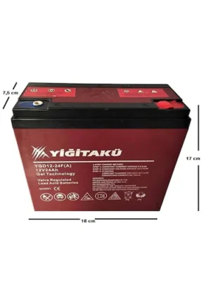 Yiğit 12 V 24 Ah Elektrikli Bisiklet AküsÜ ÖLÇÜLÜ Yiğit 12V 24Ah Elektrikli Bisiklet Aküsü 5'li Set
