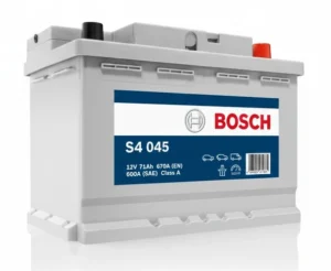 Bosch S4 045 12V 71Ah 670A (EN) Alçak Tip Akü (Opel-Ford ) Bosch S4 045 12V 71Ah 670A (EN) Basık Tip Akü (Opel-Ford Gibi)